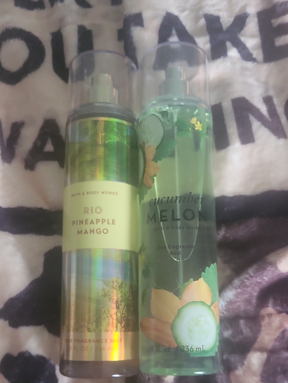 Bath Body Works Duo Mists Full Size Pinapple Mango And Cucumber Melon